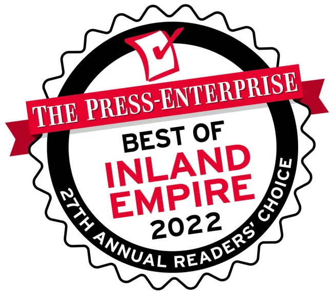 Best of Inland Empire 2022 award logo, honoring Advanced Institute for Plastic Surgery for excellence in Temecula, Riverside, and Redlands, CA.
